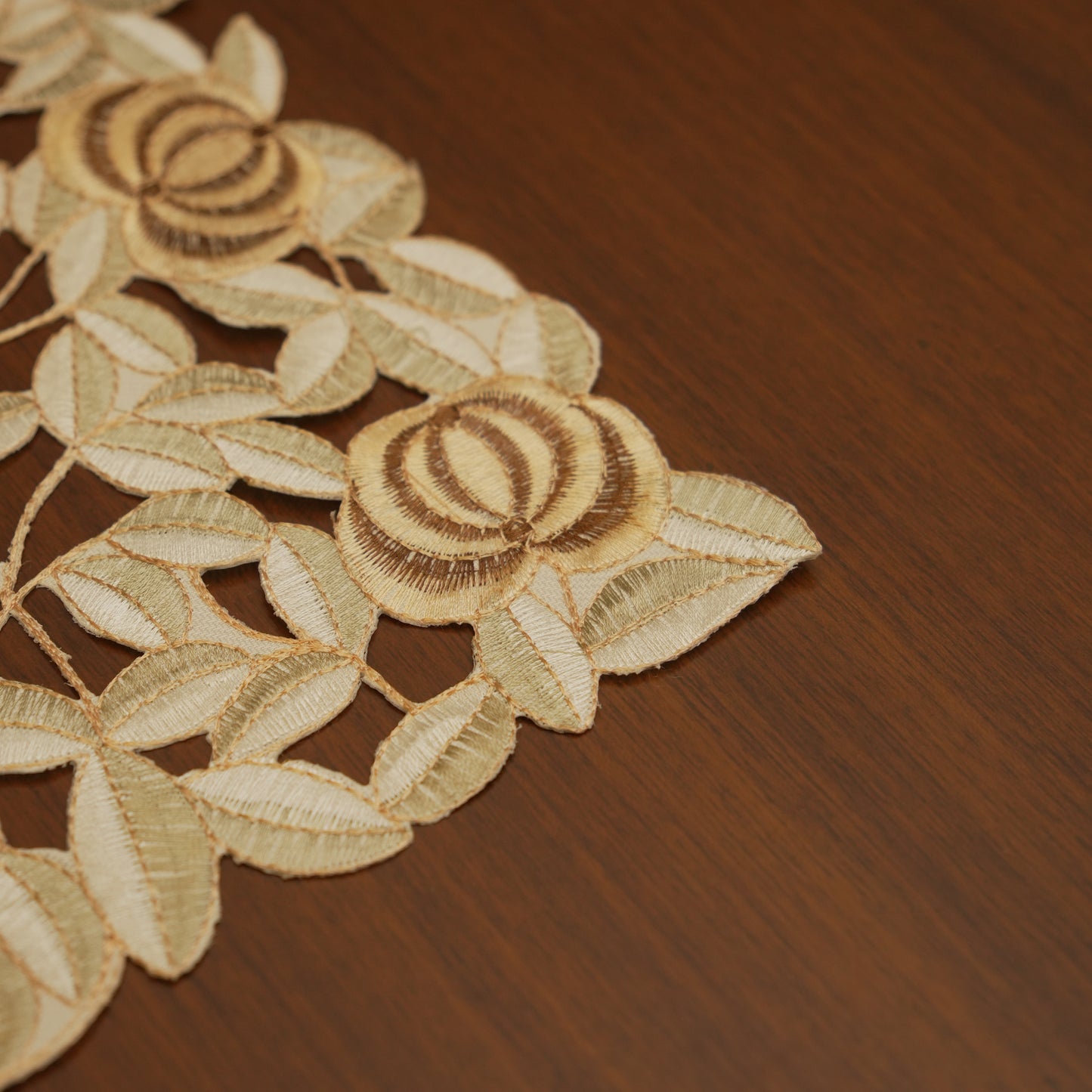 Golden Garden Cutwork Table Runner