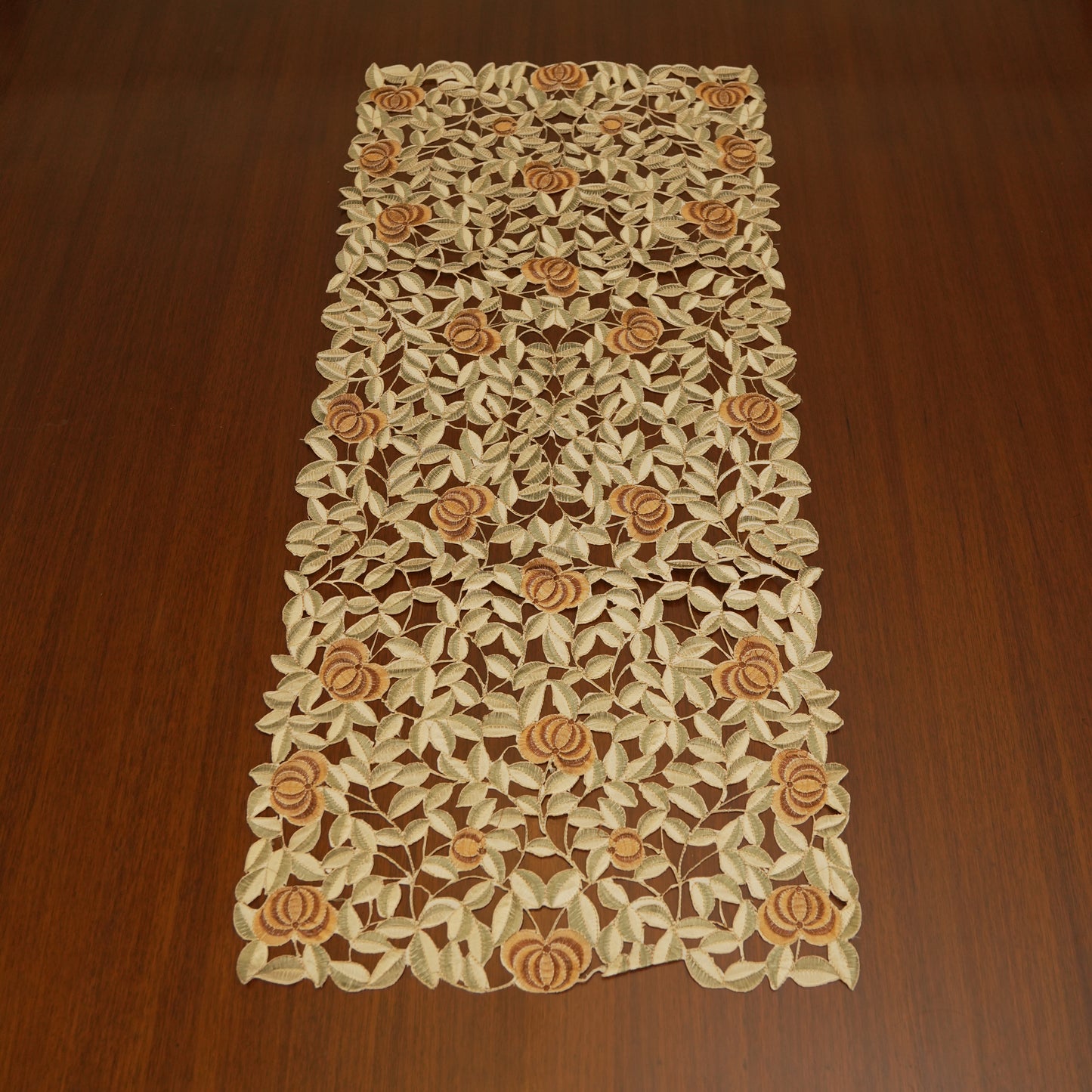 Amber Floral Embroidered Table Runner