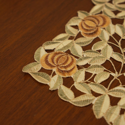 Amber Floral Embroidered Table Runner