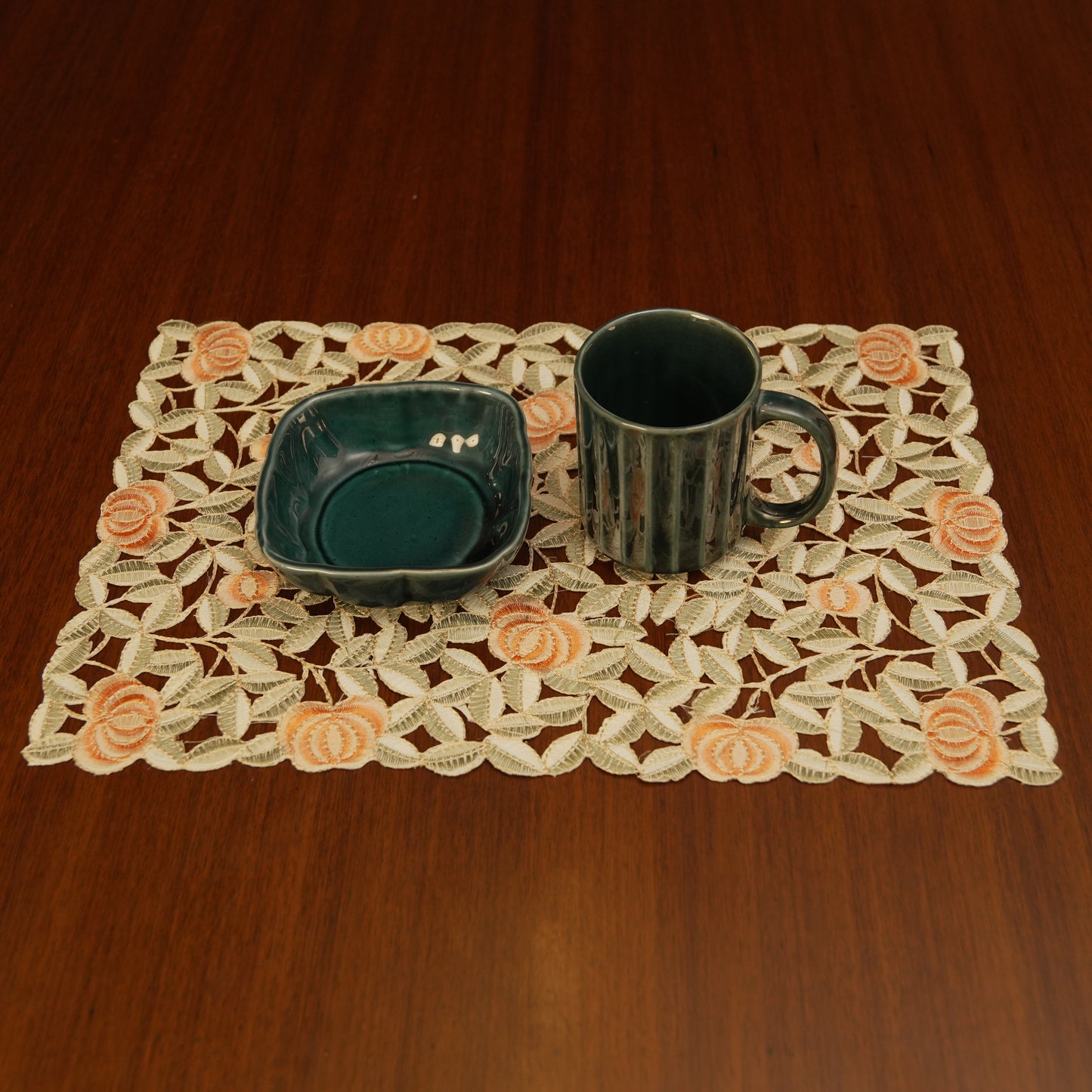 Amber Blossom Floral Table Mats (Set of 2)