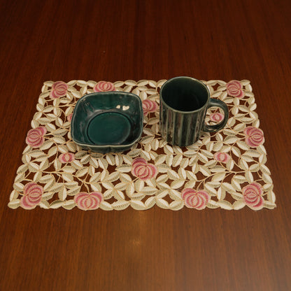Rose Garden Cutwork Table Mats (Set of 2)