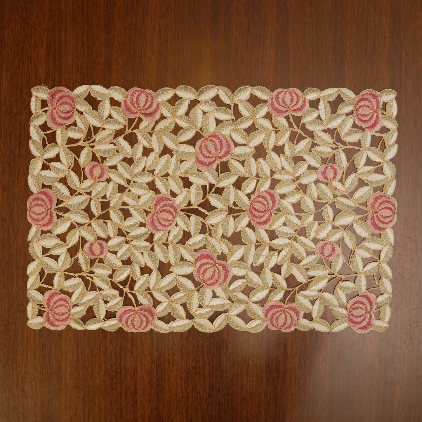 Rose Garden Cutwork Table Mats (Set of 2)