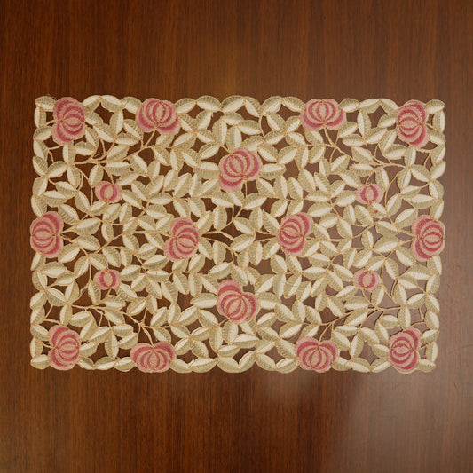 Rose Garden Cutwork Table Mats (Set of 2)