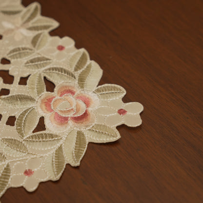 Soft Pink Embroidered Table Mats (Set of 2)