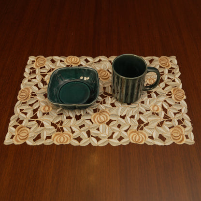 Floral Lace Overlay Table Mats (Set of 2)