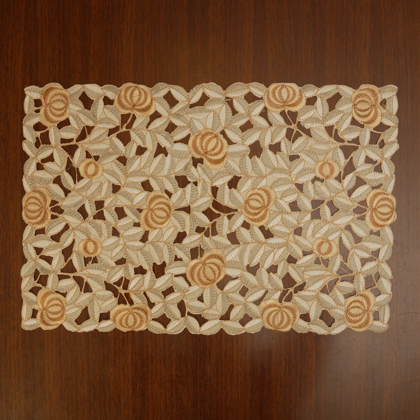 Floral Lace Overlay Table Mats (Set of 2)