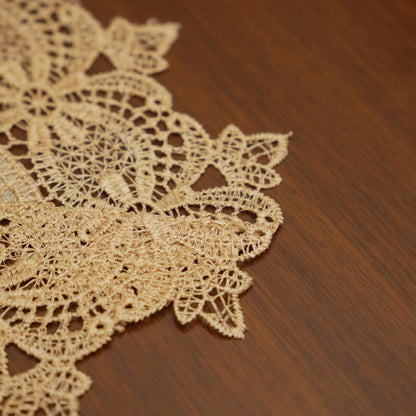 Antique Beige Rose Lace Table Mats (Set of 2)