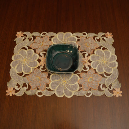 Pastel Floral Embroidered Table Mats (Set of 2)