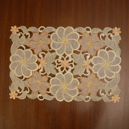 Pastel Floral Embroidered Table Mats (Set of 2)