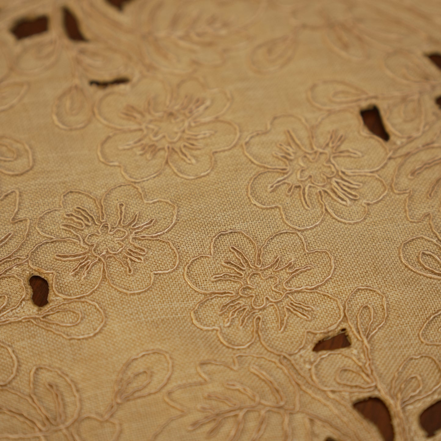 Rustic Beige Embroidered Table Mats (Set of 2)
