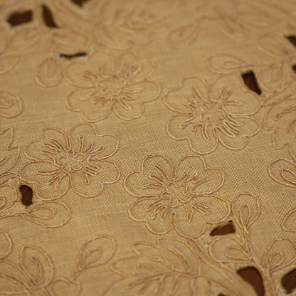 Rustic Beige Embroidered Table Mats (Set of 2)