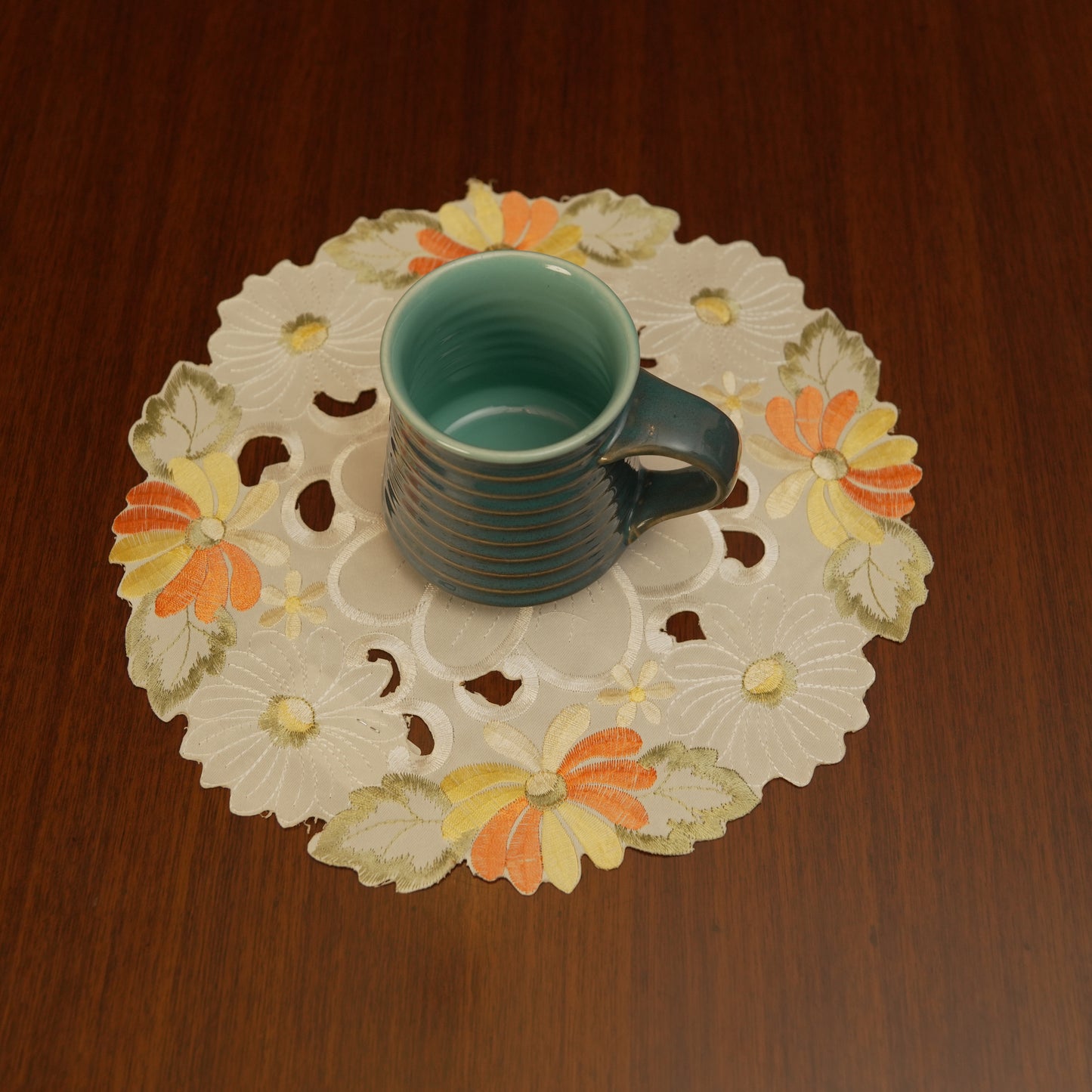 Colorful Floral Embroidered Table Mats (Set of 2)