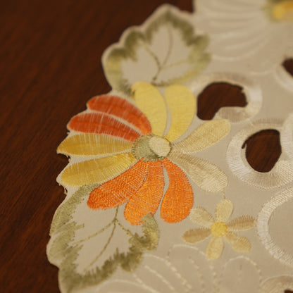 Colorful Floral Embroidered Table Mats (Set of 2)
