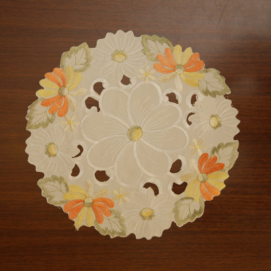 Colorful Floral Embroidered Table Mats (Set of 2)
