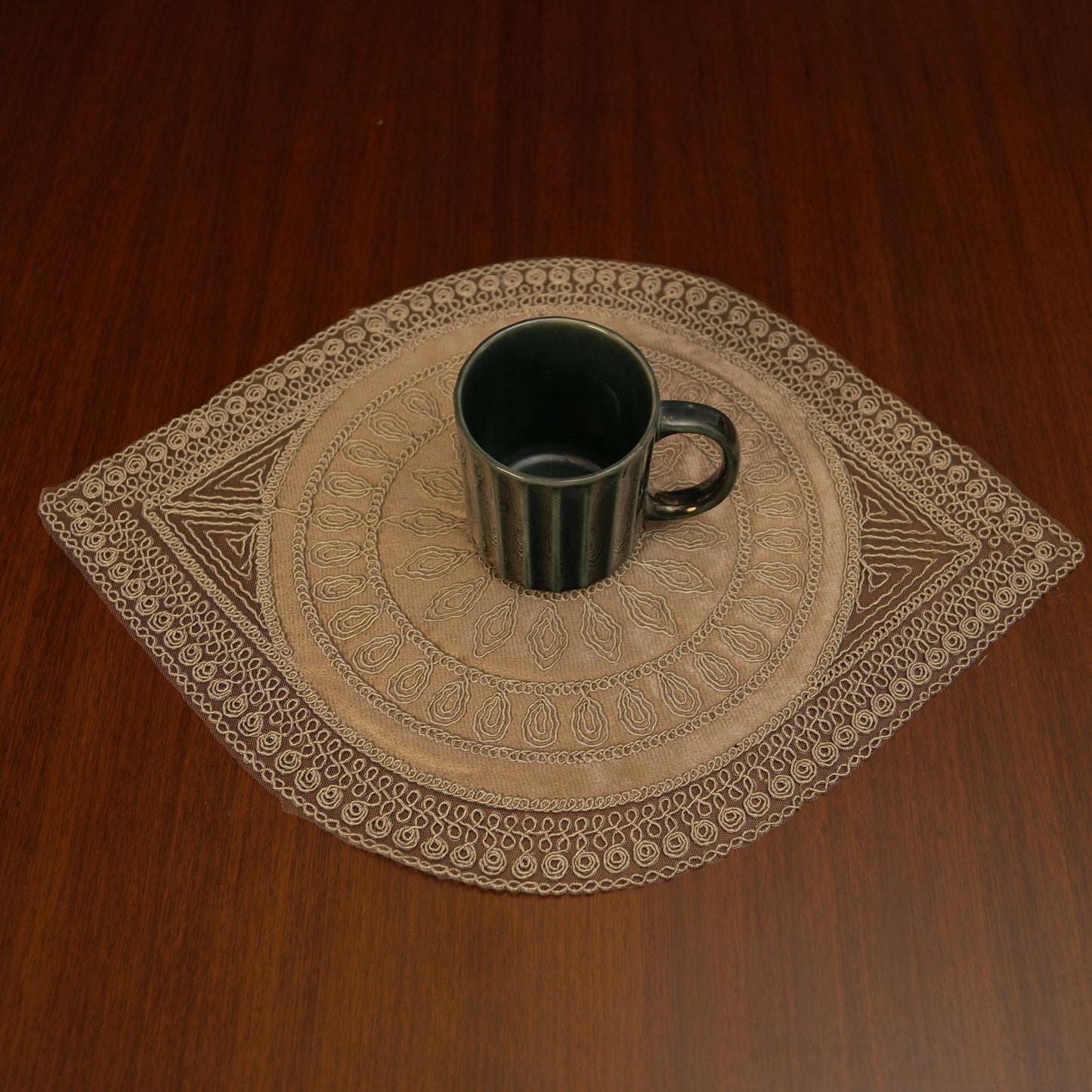 Elegant Round Lace Table Mats (Set of 2)