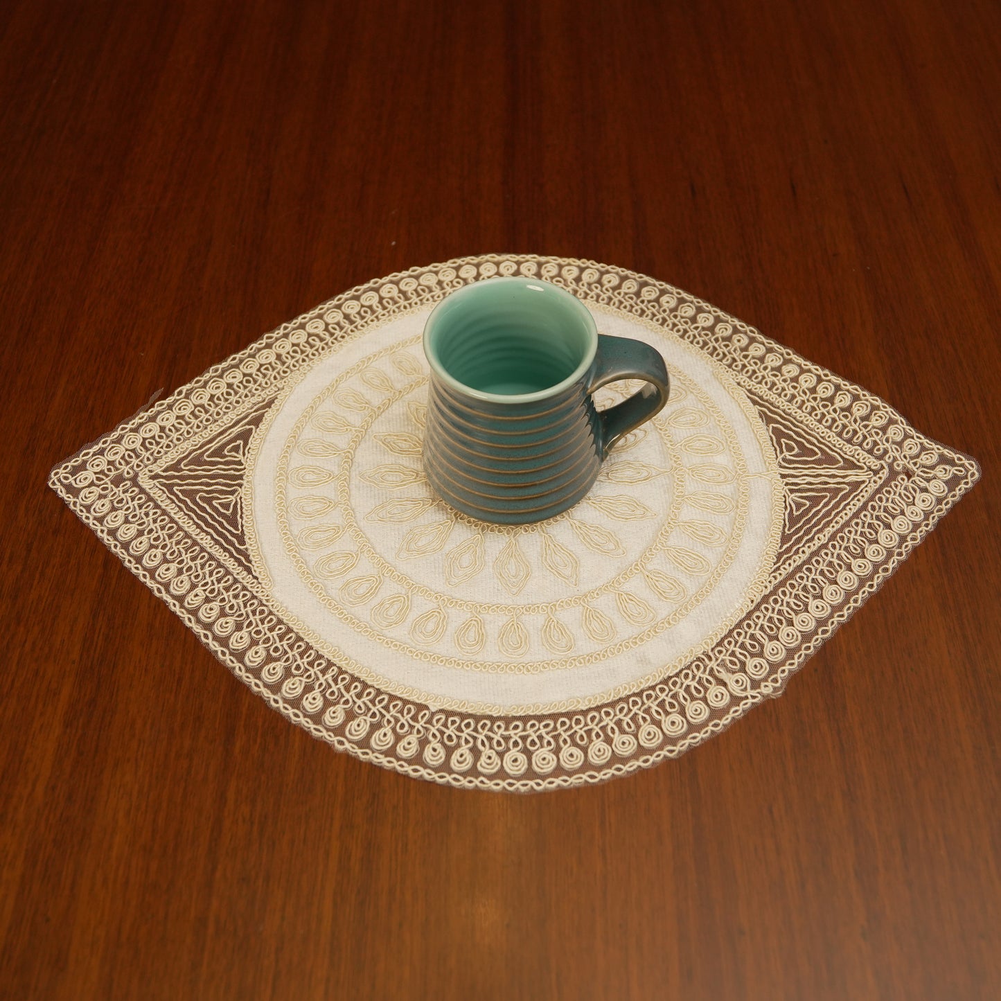 Elegant Round Off White Dining Table Mats (Set of 2)