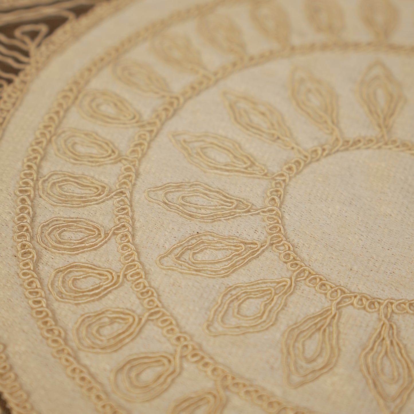 Elegant Round Off White Dining Table Mats (Set of 2)