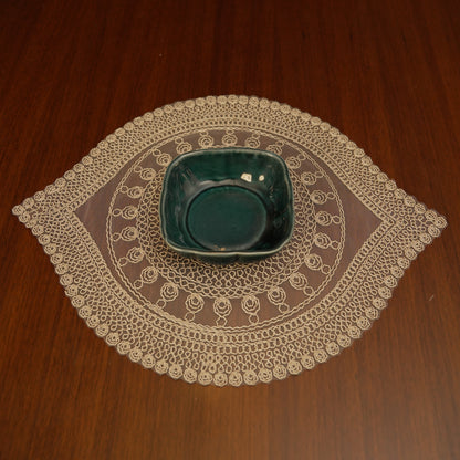 Elegant Round Crochet Dining Table Mats (Set of 2)