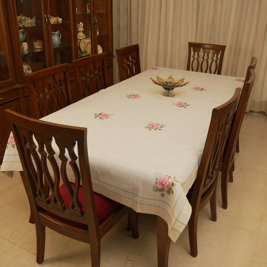 Premium Floral Embroidered Table Cloth