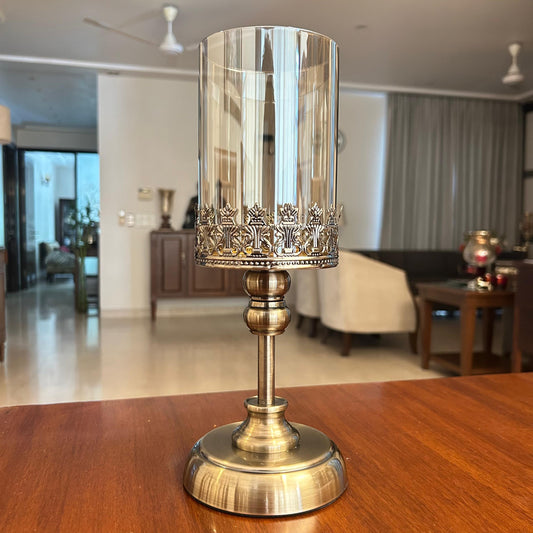 Elegant Glass & Metal Candle Holder (S)