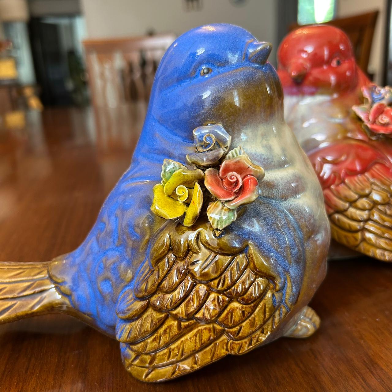 Colorful Ceramic Bird Showpiece Set (Big)