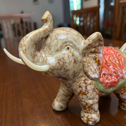 The Regal Parade – Ceramic Elephant Family Showpiece