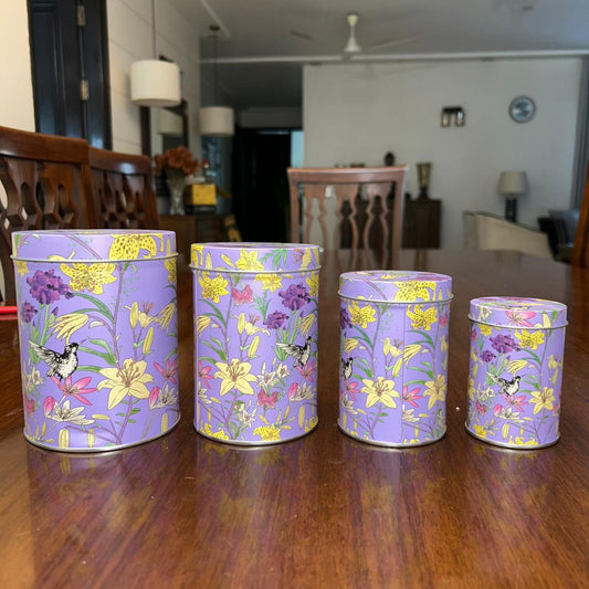 The Lavender Meadow – Floral Storage Tin Set (4 pcs)