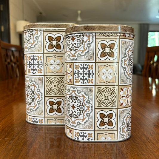 The Terra Tile – Geometric Print Storage Tin Set (2 pcs)