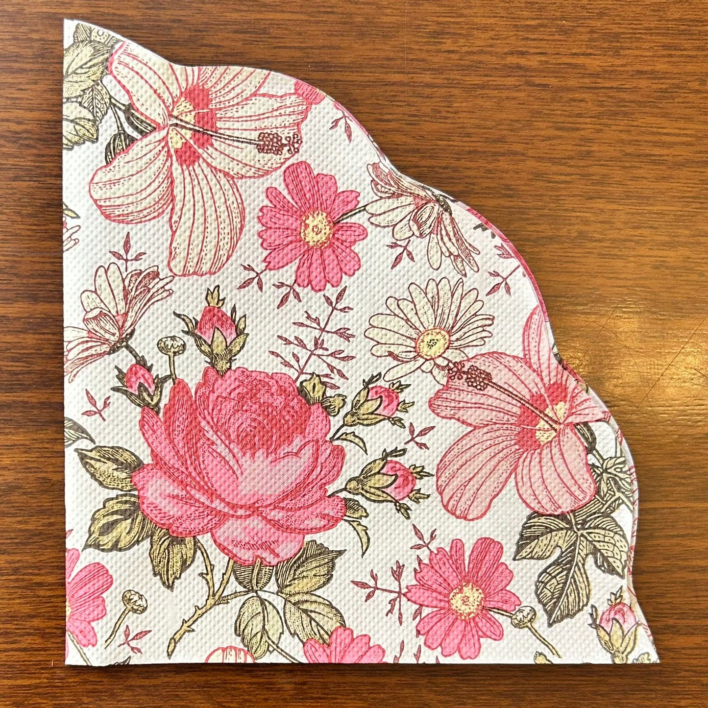 PAPER NAPKINS Premium Floral Scallop-Edge |Any Set of 5