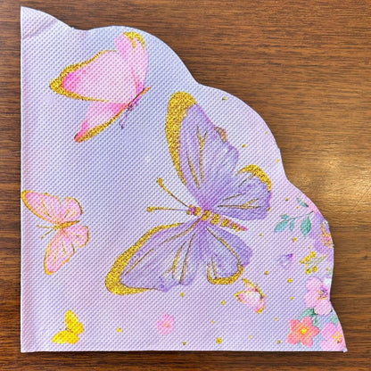 PAPER NAPKINS Premium Floral Scallop-Edge |Any Set of 5