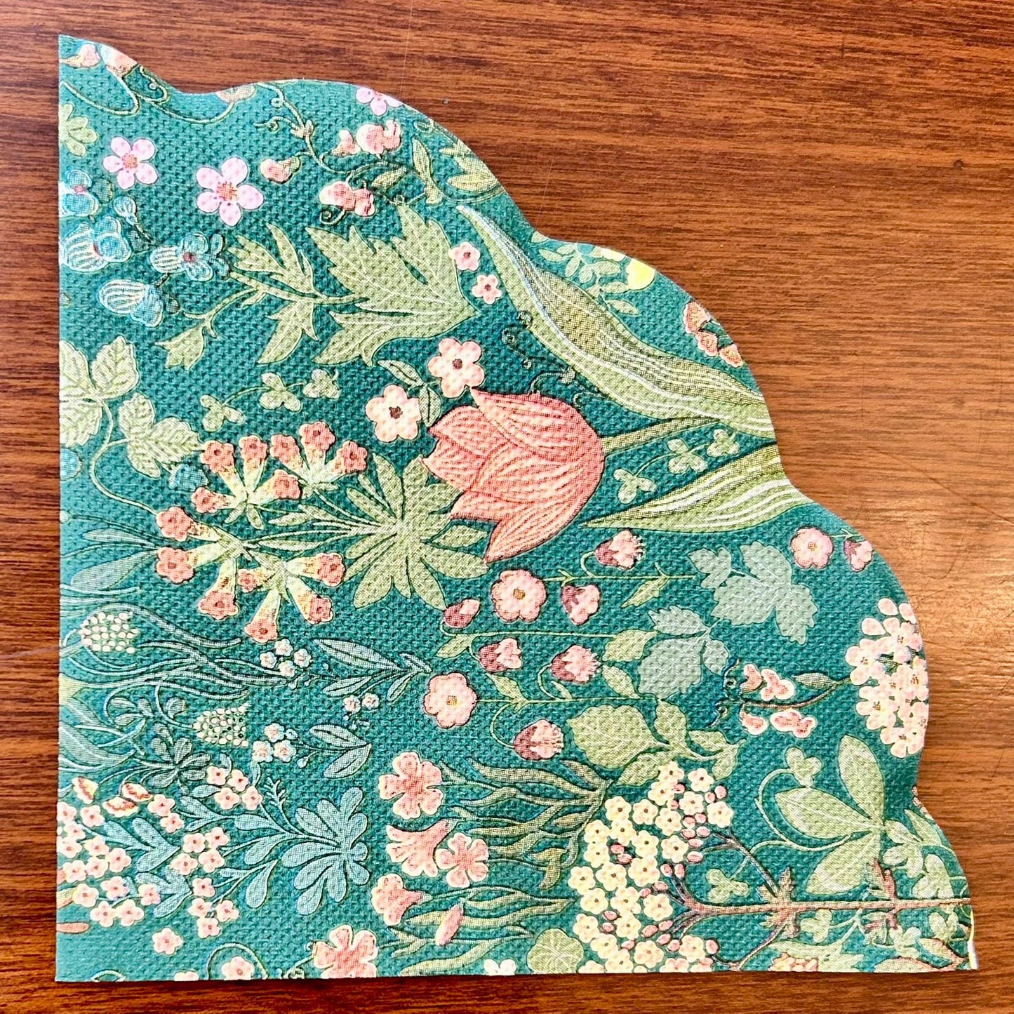 PAPER NAPKINS Premium Floral Scallop-Edge |Any Set of 5