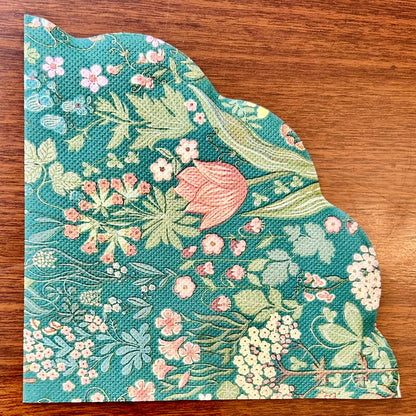 PAPER NAPKINS Premium Floral Scallop-Edge |Any Set of 5