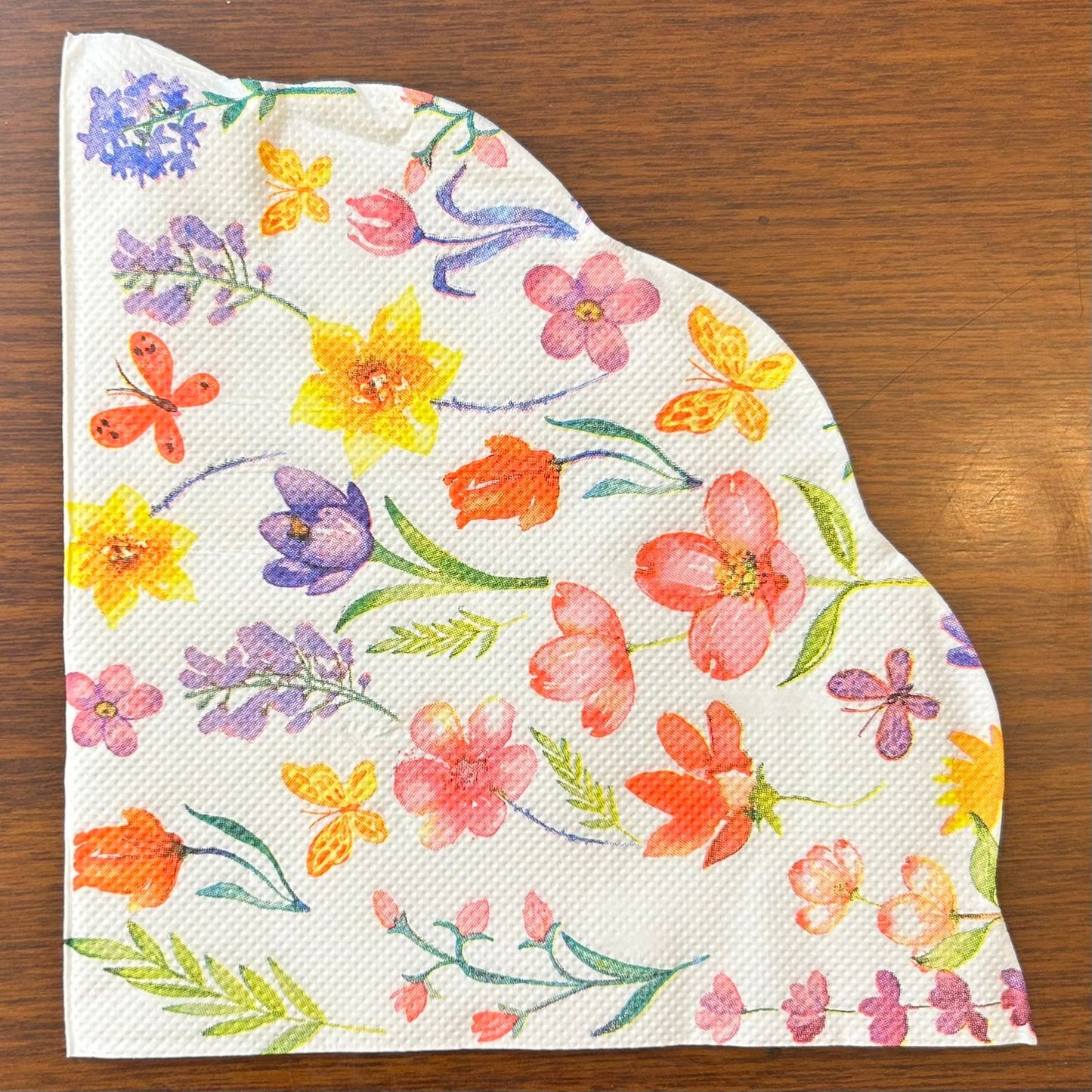 PAPER NAPKINS Premium Floral Scallop-Edge |Any Set of 5
