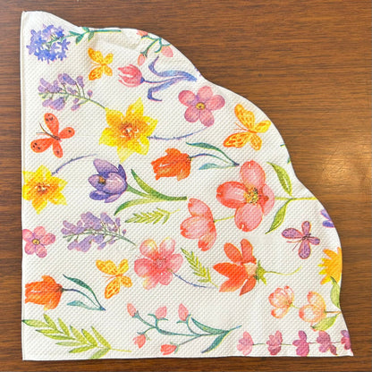 PAPER NAPKINS Premium Floral Scallop-Edge |Any Set of 5