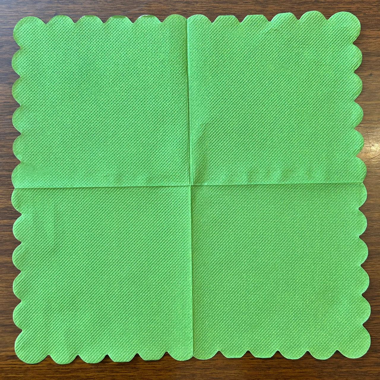COKTAIL NAPKINS Colorful Scallop-Edge Set of 5