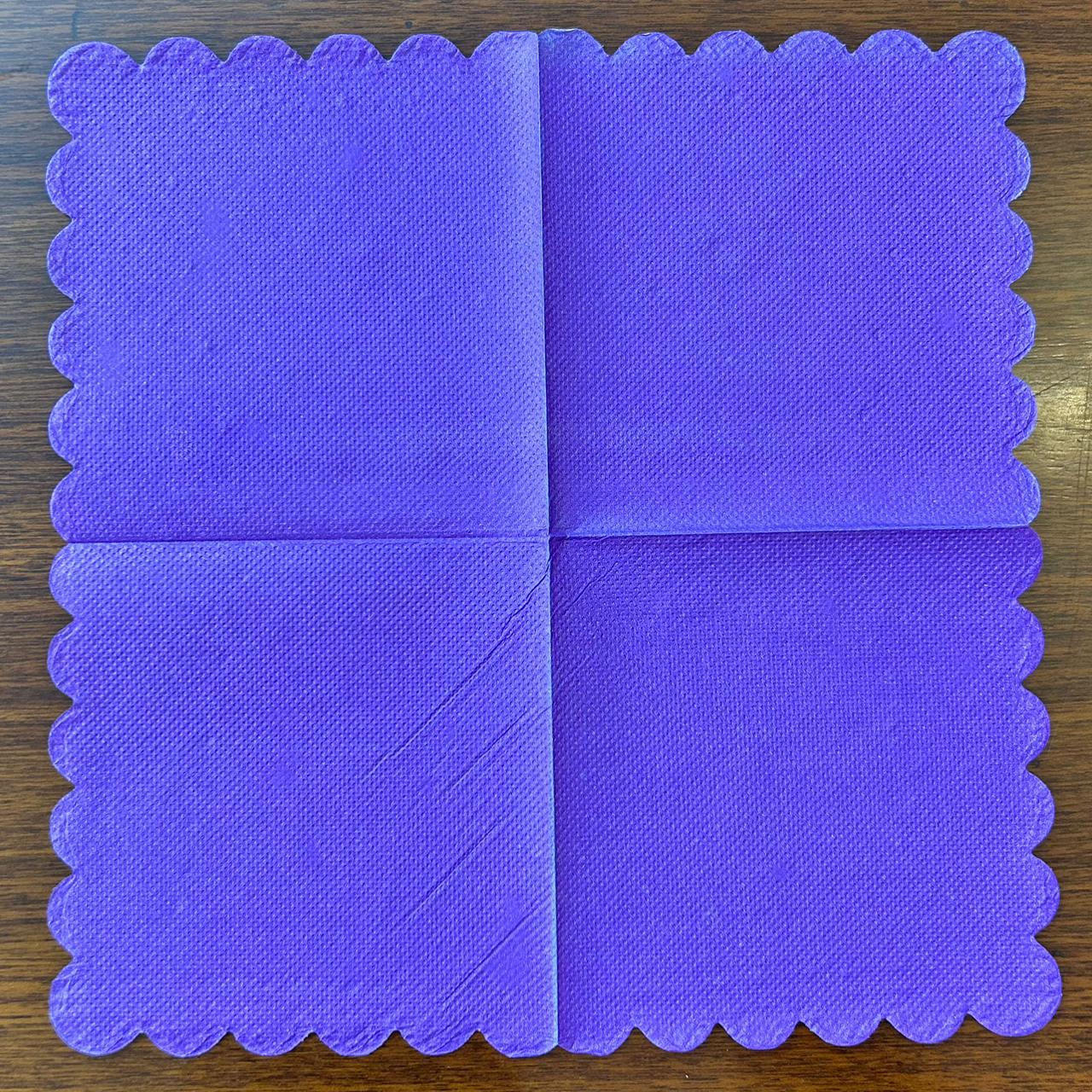 COKTAIL NAPKINS Colorful Scallop-Edge Set of 5
