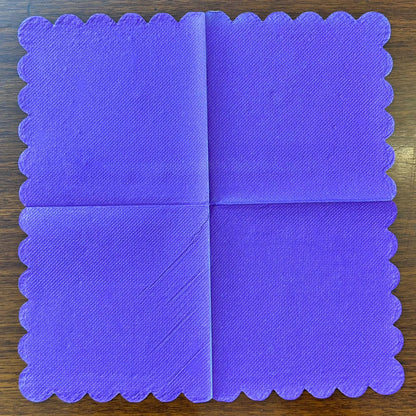 COKTAIL NAPKINS Colorful Scallop-Edge Set of 5