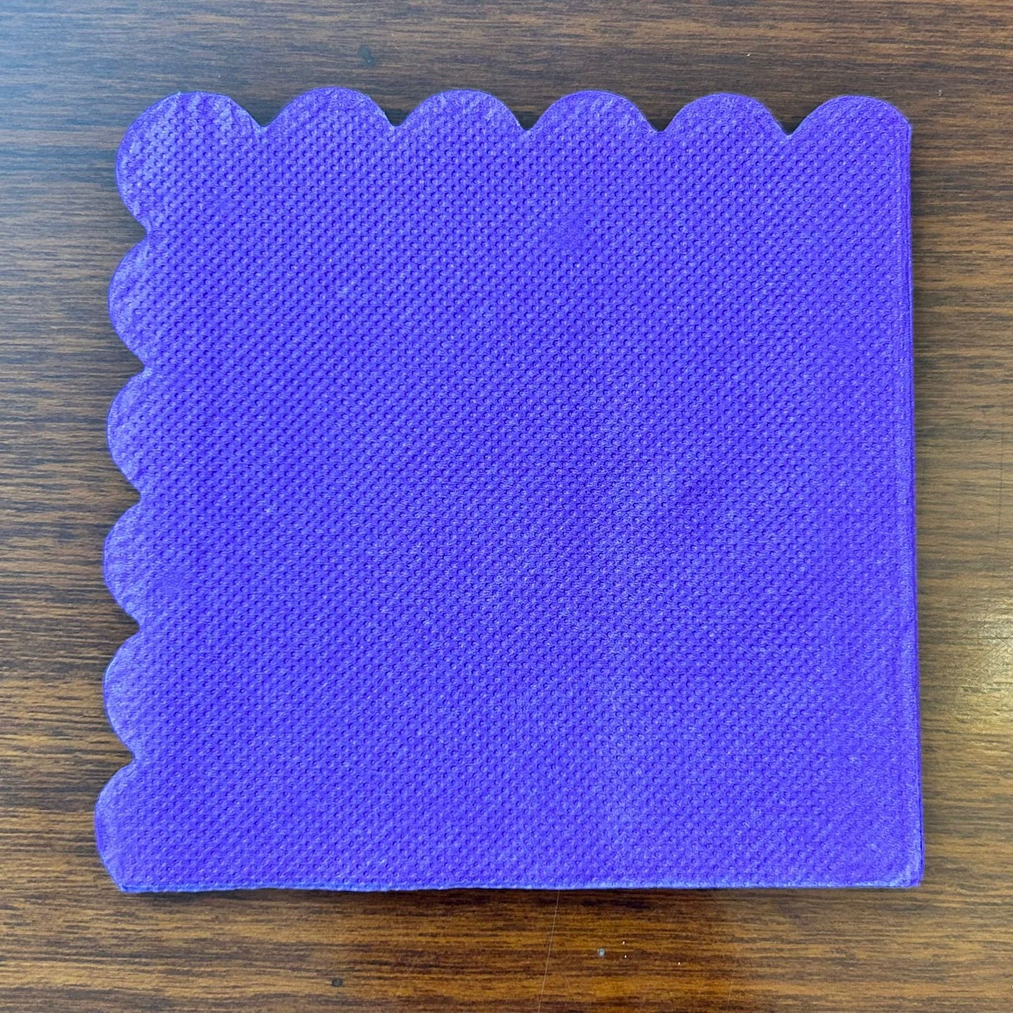 COKTAIL NAPKINS Colorful Scallop-Edge Set of 5