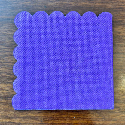 COKTAIL NAPKINS Colorful Scallop-Edge Set of 5