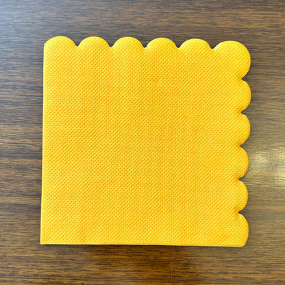 COKTAIL NAPKINS Colorful Scallop-Edge Set of 5