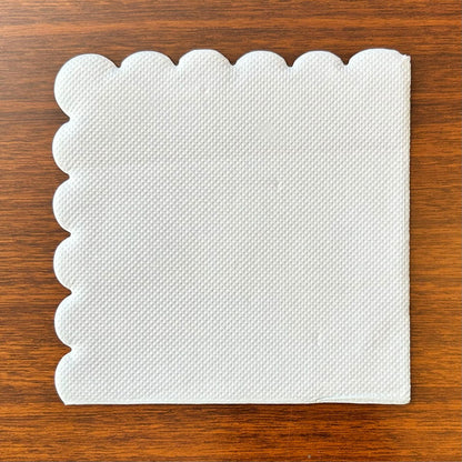COKTAIL NAPKINS Colorful Scallop-Edge Set of 5