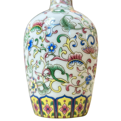 Oriental Floral Porcelain Collection - Mini Bottle Vase