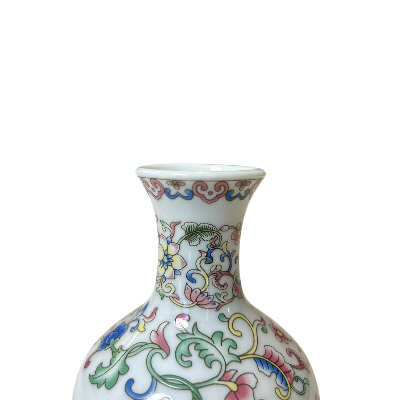 Oriental Floral Porcelain Collection - Mini Bottle Vase