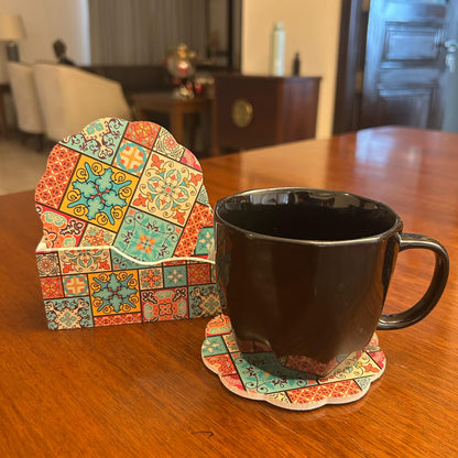 Charming Wooden Coaster Set