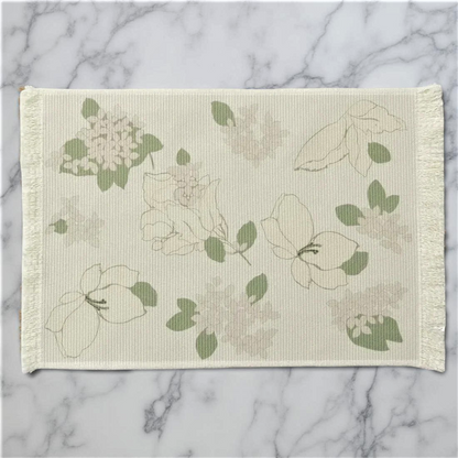 Elegant Cream Floral Table Mat