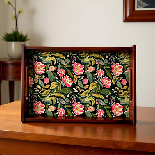 Emerald Petals Collection - Small Rectangular Tray