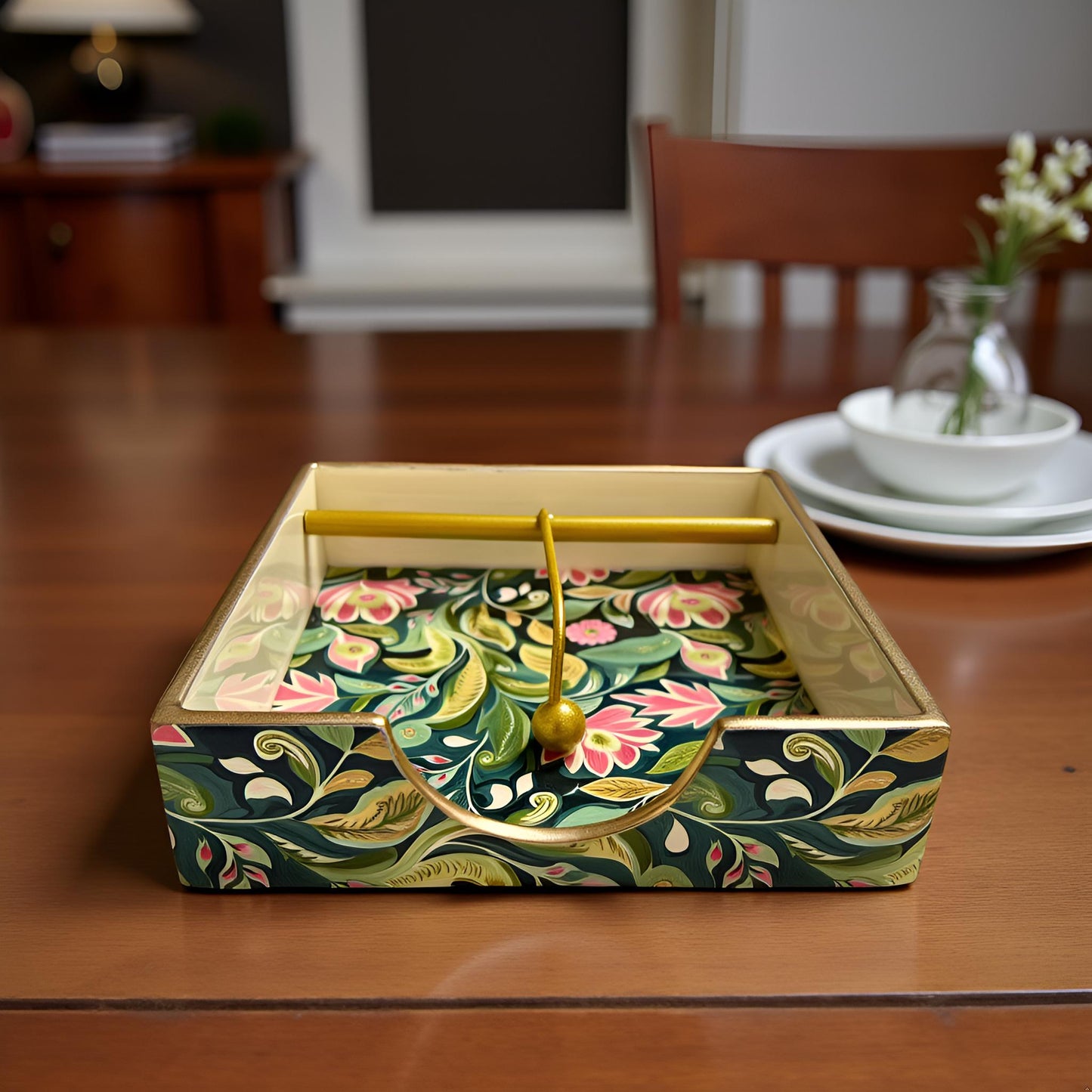 Emerald Petals Collection - Paper Napkin Holder