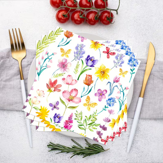 Assorted Floral Print Napkins | Set of 5