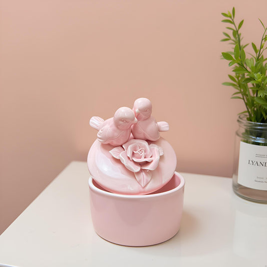 Light Pink Ceramic Trinklet Box
