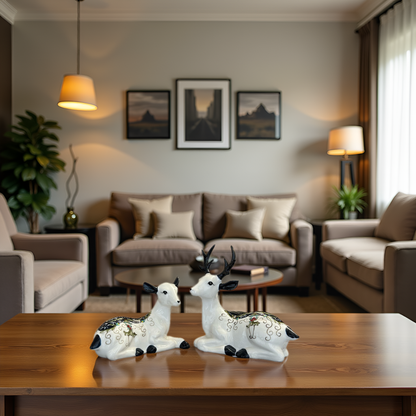 Ceramic Deer Couple Showpiece